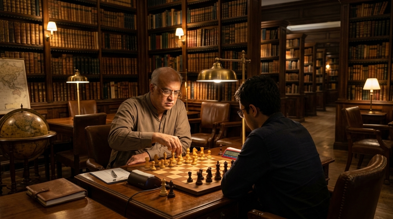 Chess coach teaching a student in a private study - ChessWorld Pakistan